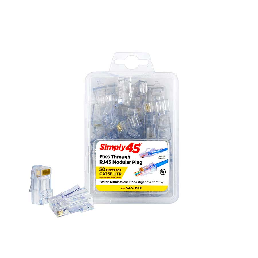 Cat5e Pass Through RJ45,50 pack
