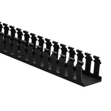 Slotted Finger Duct, Black , 2" x 2" x 6 ft