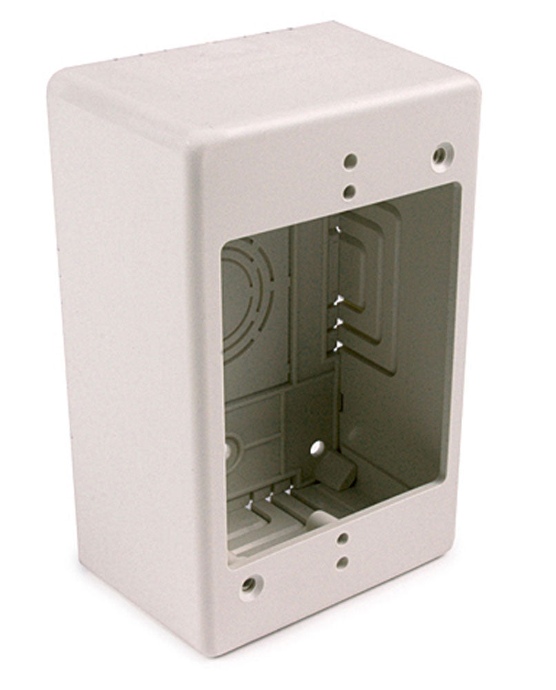 Single Gang Junction Box, 2.0" Deep, PVC, Office White