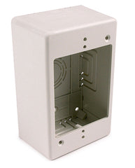 Single Gang Junction Box, 2.0" Deep, PVC, Office White