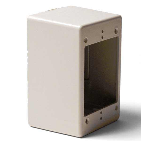 Single Gang Junction Box, 2.77" Deep, PVC, Office White