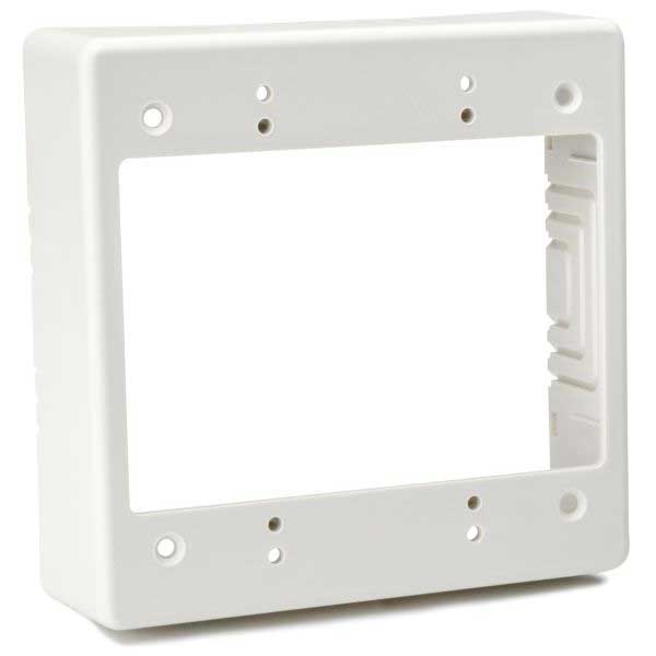 Dual Gang Junction Box, 1.5" Deep, PVC, Office White