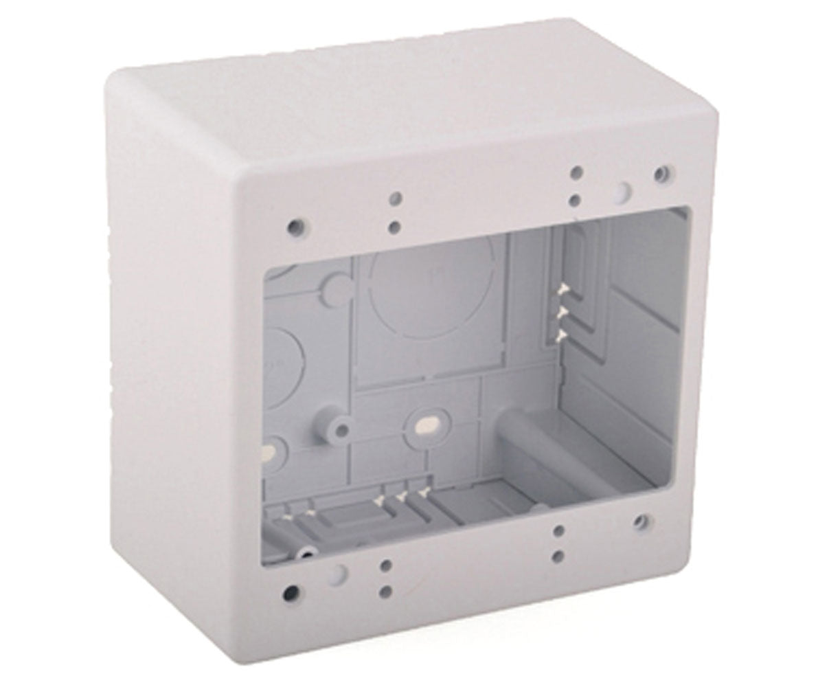 Dual Gang Junction Box, 2.77" Deep, PVC, White