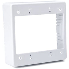 Dual Gang Junction Box, 1.5" Deep, PVC, White