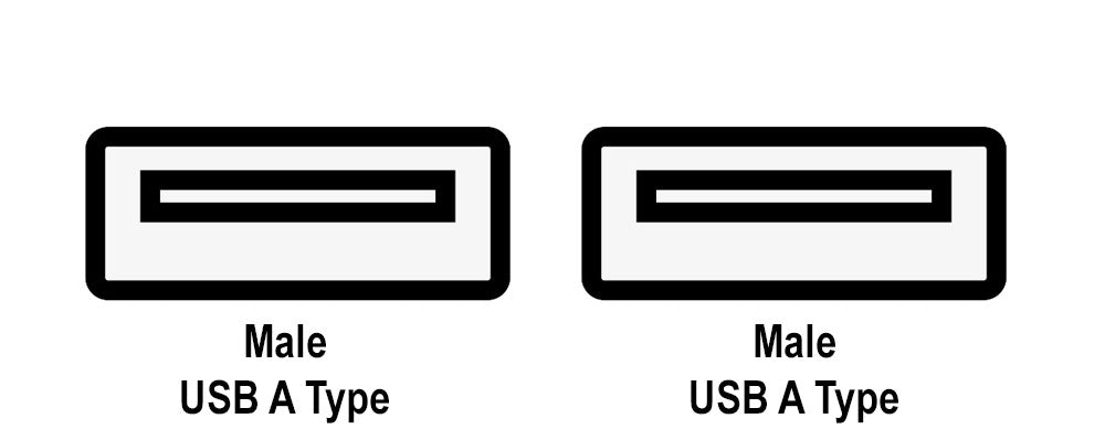 USB 2.0 Patch Cable Type A Male to A Male: 3 ft