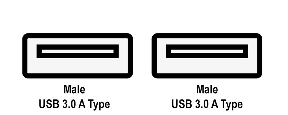 USB 3.0 Patch Cable Type A Male to A Male: 15 ft