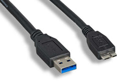 USB 3.0 Patch Cable Type A Male to Micro B Male: 10 ft