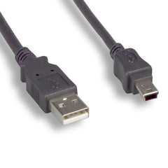 USB 2.0 Patch Cable Type A Male to Mini B Male: 10 ft