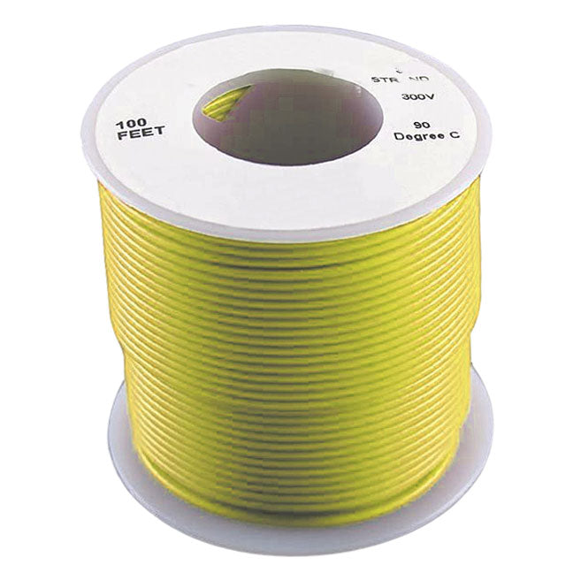 Yellow 18 Gauge Stranded Wire, 100' Spool