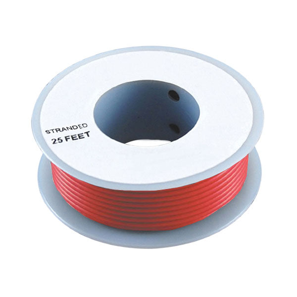 Red 22 Gauge Stranded Wire, 25' Spool