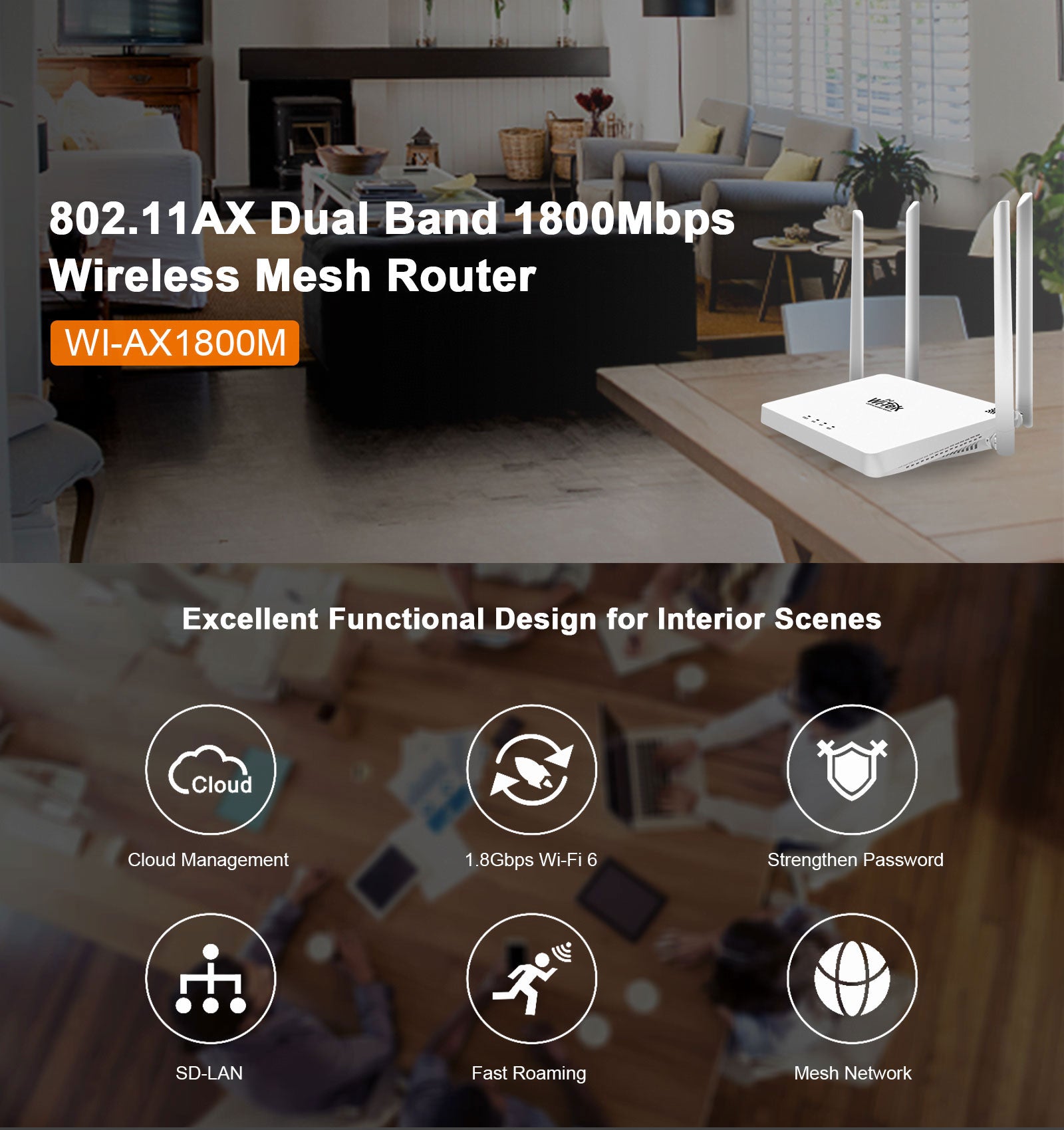 Dual Band 1800Mbps Wireless Mesh Router
