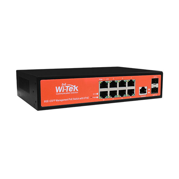 L2 Managed Network Switch, 24V & 48V PoE, 8 Port, 150W