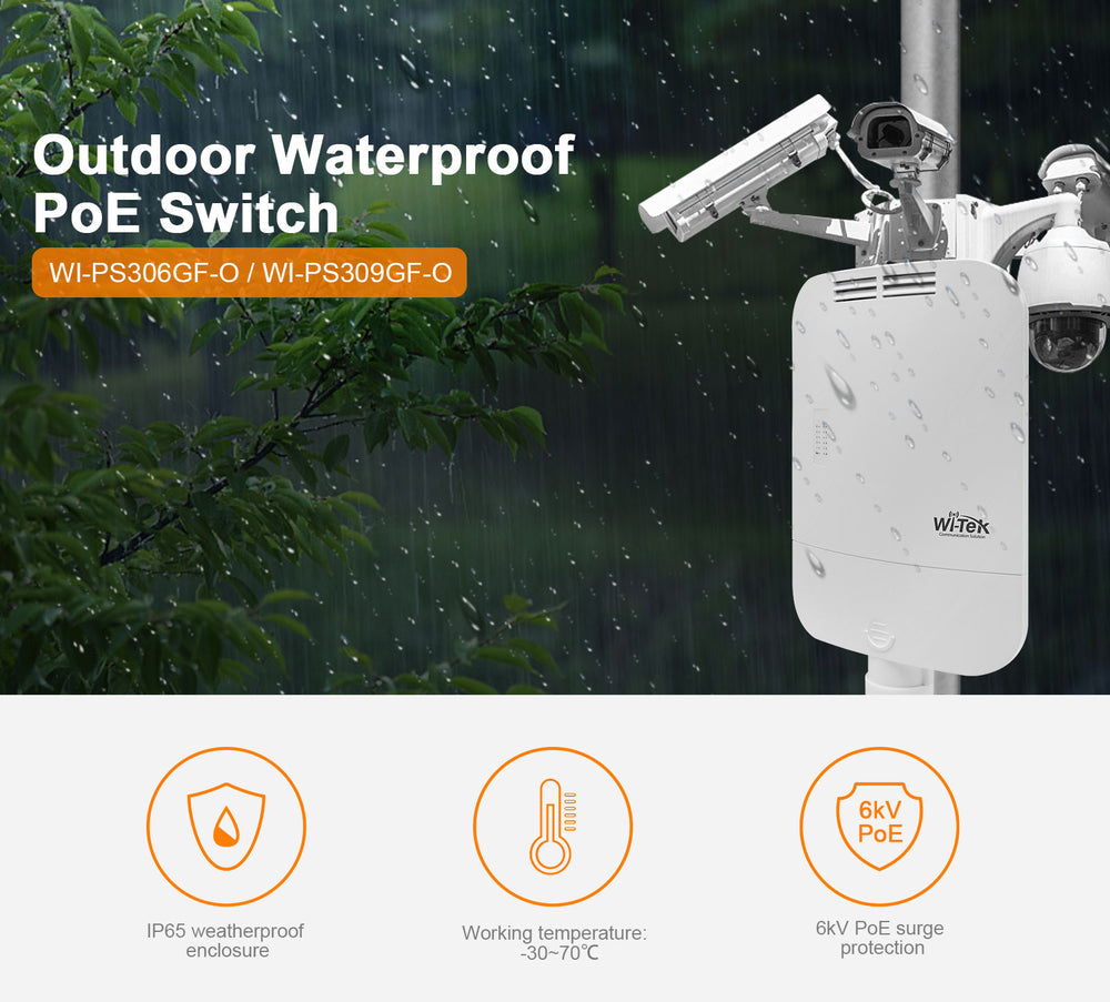 8 port outdoor network switch features