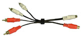 Adaptor:(2) RCA Jacks to (4) RCA Plugs