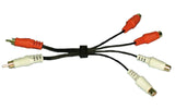 Adaptor:(2) RCA Plugs to (4) RCA Jacks