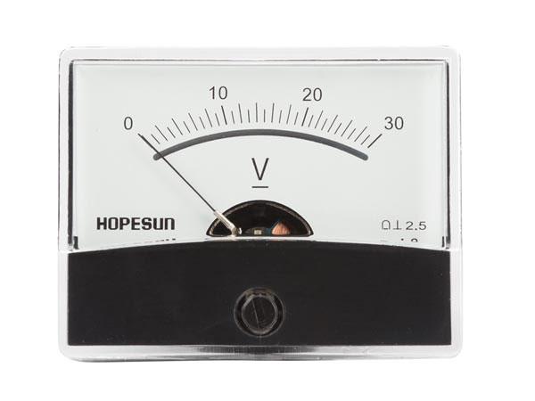 Analog Panel Meter: Voltmeter: 30V DC - We-Supply