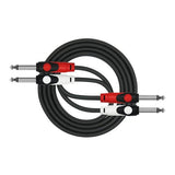 Audio Cable: Dual 1/4" Male to Male Mono, 6ft - We-Supply