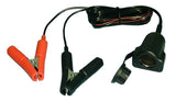 Automotive Battery Lighter Socket w/ Hippo Clips, 6 ft cord