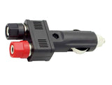 Automotive Lighter Socket Adaptor: Plug to 2 Binding Posts
