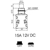 Automotive Push Button Switch, Off/Momentary On, 15A-12VDC - We-Supply