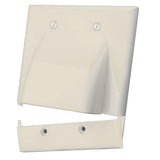 Bulk Cable Wall Plate, Hinged Dual Gang, Almond - We-Supply