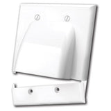 Bulk Cable Wall Plate, Hinged Dual Gang, White - We-Supply