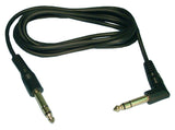 Cable: 1/4" Stereo Male to 1/4" Stereo R/A Male, 6 ft - We-Supply