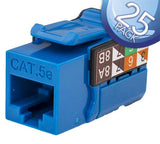 CAT5E Data Grade Keystone Jack, Blue, 25 pack