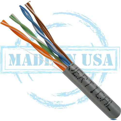 Cat.5e Plenum Cable, 4 pair Solid UTP, Gray - We-Supply
