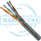 Cat5e Plenum Cable, 4 pair Solid UTP, Gray