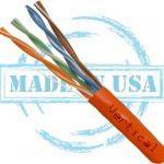 Cat5e Plenum Cable, 4 pair Solid UTP, Orange