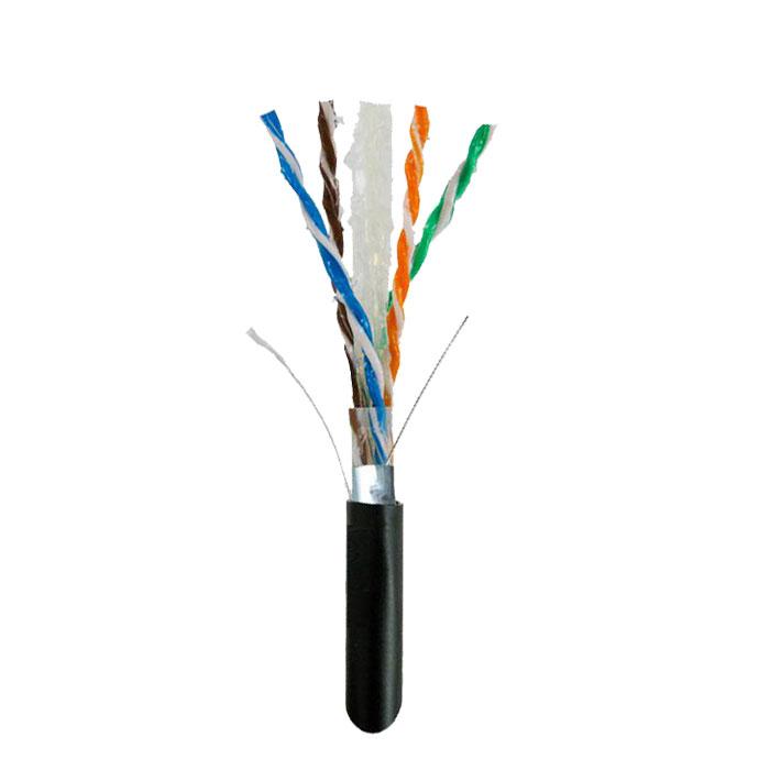 Cat.6 Direct Burial Cable, 4 pair Solid STP, Black - We-Supply