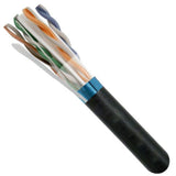 Cat.6 Plenum Cable, 4 pair Solid STP, Black - We-Supply
