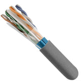 Cat.6 Plenum Cable, 4 pair Solid STP, Gray - We-Supply