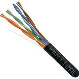 Cat6 Plenum Cable, 4 pair Solid UTP, Black