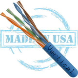 Cat.6 Plenum Cable, 4 pair Solid UTP, Blue - We-Supply