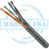 Cat6 Plenum Cable, 4 pair Solid UTP, Gray