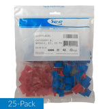 CAT6 RJ45 Keystone Jack for EZ® Style, Blue, 25 pack - We-Supply