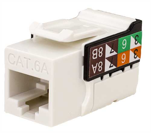 CAT6A Data Grade Keystone Jack, White