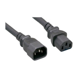 IEC C13 to C14 Power Extension Cord, 18AWG, 12 ft