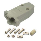 Computer D-Sub: DB9/HDB15 Gray Plastic Hood w/ Strain Relief - We-Supply