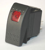 Contura II Lighted Rocker Switch SPST On - Off Red 12V - We-Supply