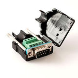 DB9 Male Connector, Terminal Block Type with Hood - We-Supply