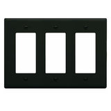 Decora Faceplate Cover, 3 Gang, Black