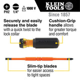 Flip-Blade Insulated Screwdriver, 2-in1, Phillips/Slotted - We-Supply