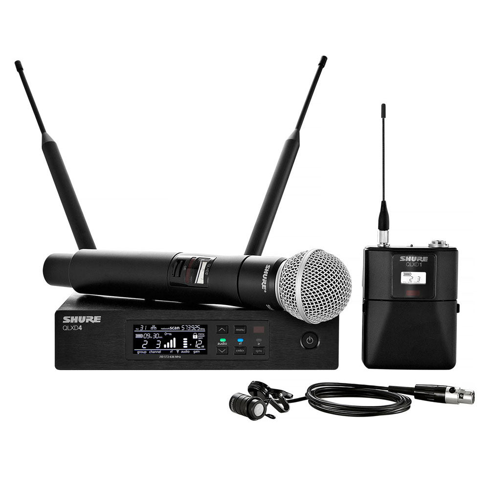 Handheld and Lavalier Combo Wireless Microphone System, 470 -534 MHz - We-Supply