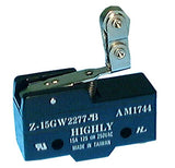 Heavy Duty Snap Action Momentary Switch SPDT 15A-125V Hinge Roller