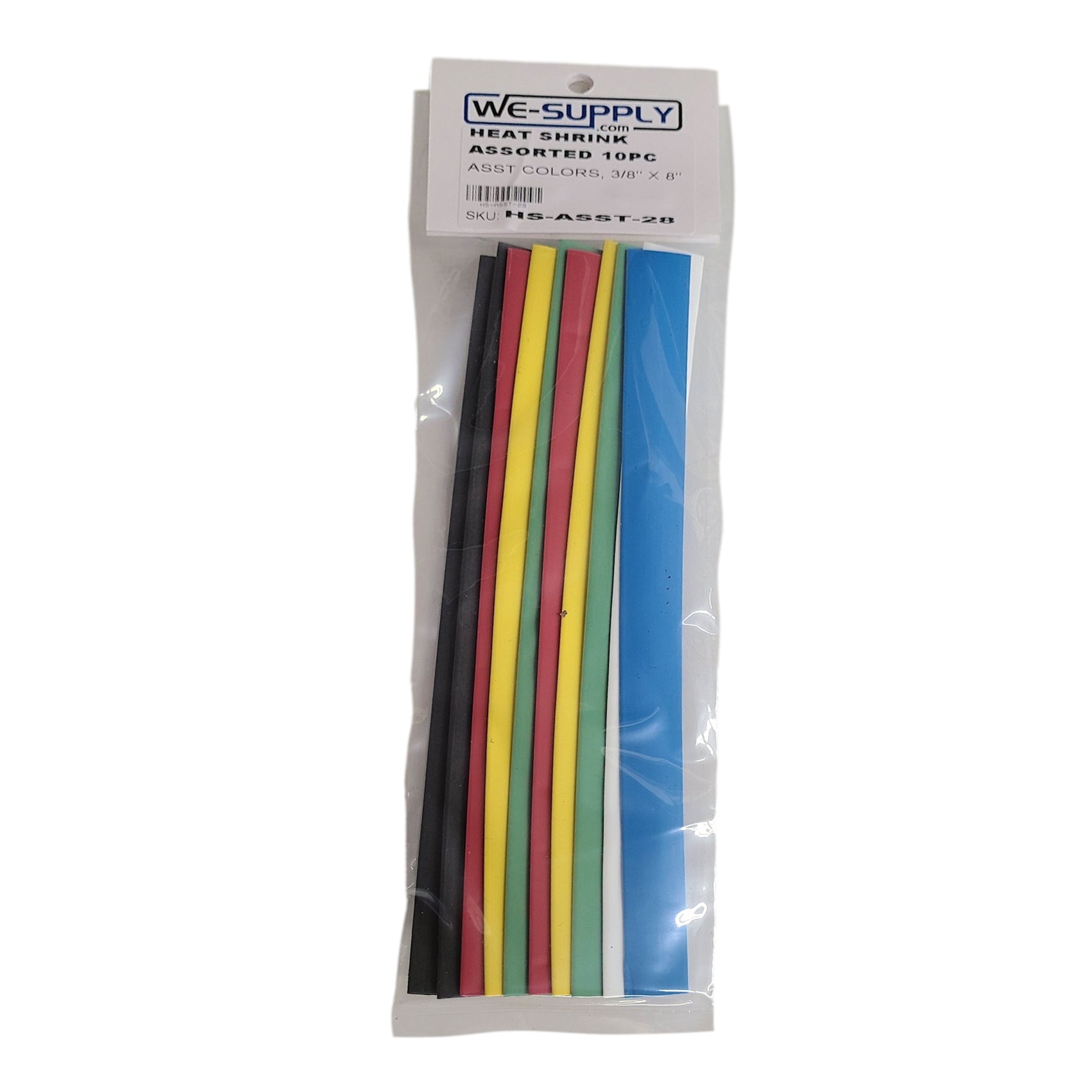 Heatshrink: 3/8" x 8", Assorted Colors, 10 Pieces
