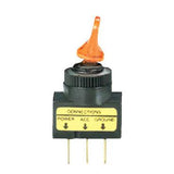 Illuminated Duckbill Toggle Switch, On/Off 30A @14VDC Amber Glo