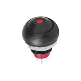 IP67 Sealed Push Button Switch, (On)/Off, Red LED